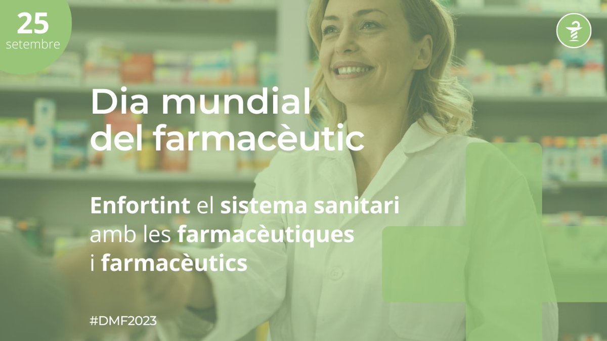 👏Feliç #DiaMundialDelFarmacèutic!

➡️Les més de 9.200 farmacèutiques i farmacèutics de la província de Barcelona treballem diàriament, des dels diferents àmbits d’exercici, per enfortir el sistema sanitari.

#DMF2023 #WPD2023 #SocFarmacèutica #SocFarmacèutic #AlaFarmàciaetCuidem
