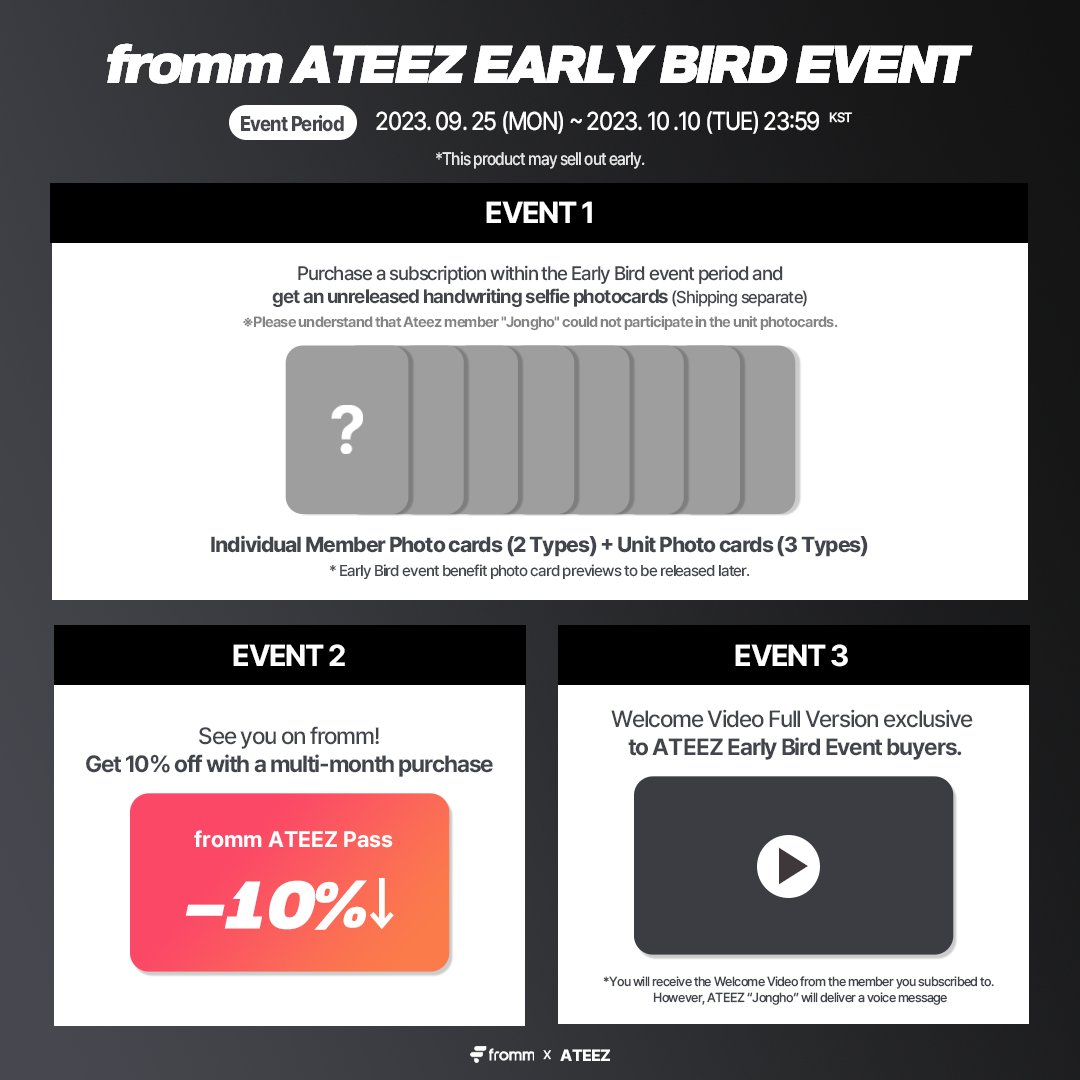 ATEEZ is finally on fromm! 💌 [fromm X ATEEZ] OPEN EARLY BIRD