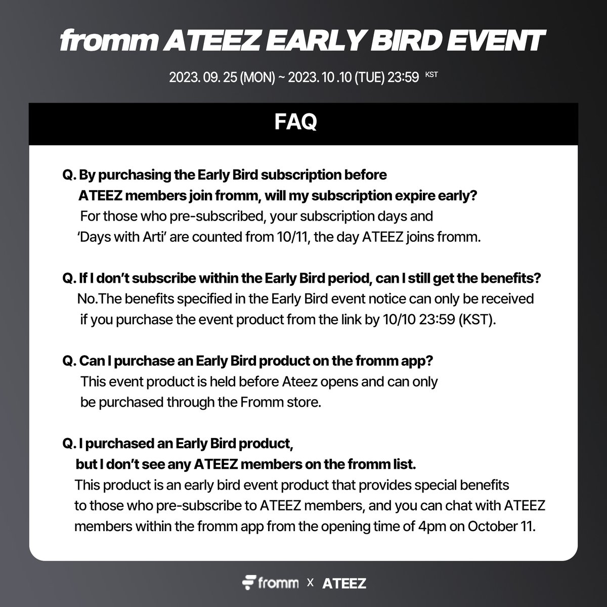 ATEEZ is finally on fromm! 💌 [fromm X ATEEZ] OPEN EARLY BIRD