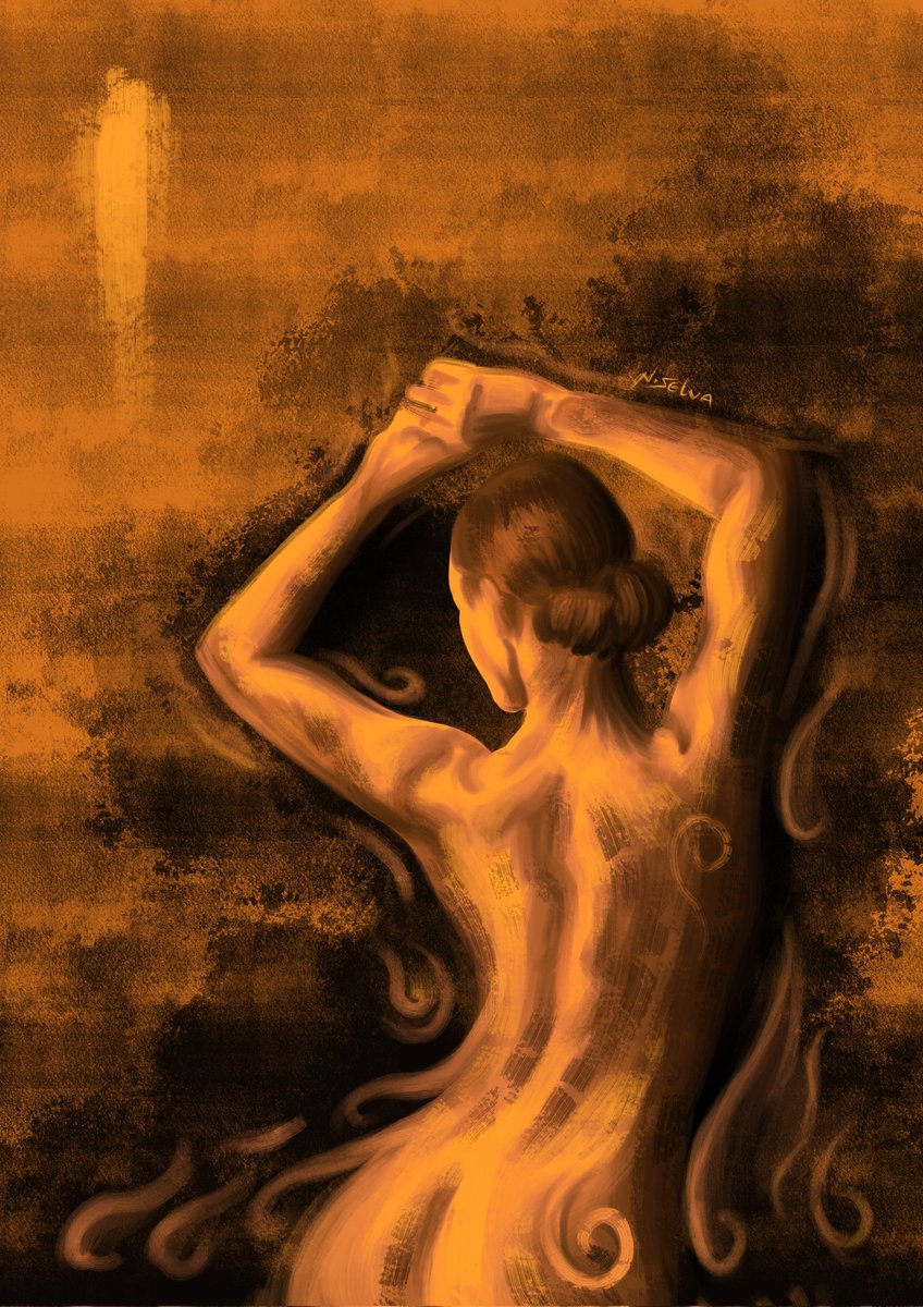 I’m impressing myself... Recent painting 🧡 #PainterOfTheNight #selva #artistselva #selvaartist #hot