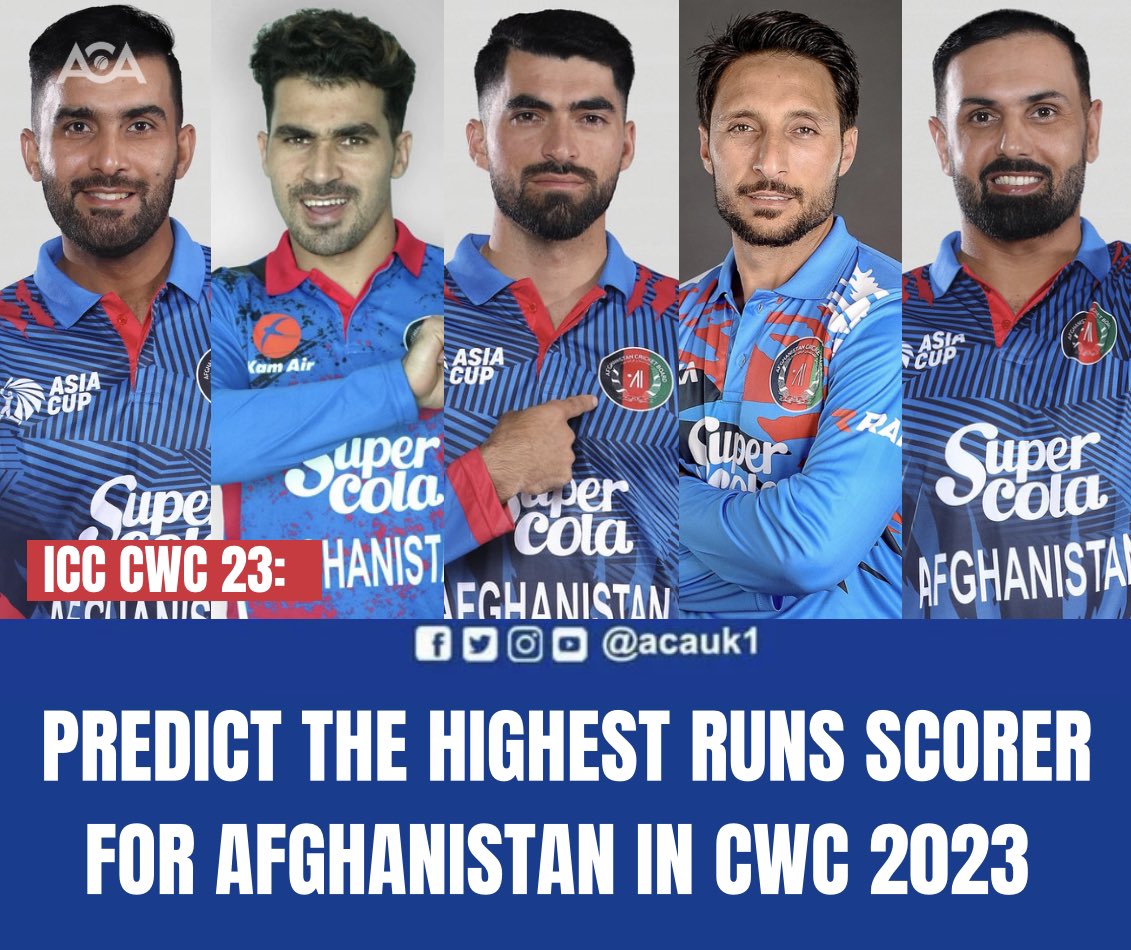 Who do you think will be the highest runs getter for @ACBofficials during the mega @cricketworldcup?

#CWC22 #ACA #AfghanAtalan