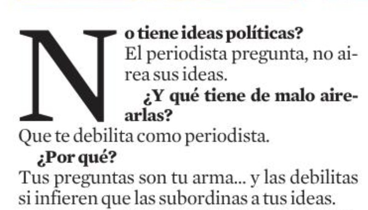 Le acabo de regalar a un alumno de 1º de Periodismo de <a href="/fcomunav/">fcomunav</a> esta reflexión de <a href="/GemmaNierga/">Gemma Nierga</a>. Para que piense.