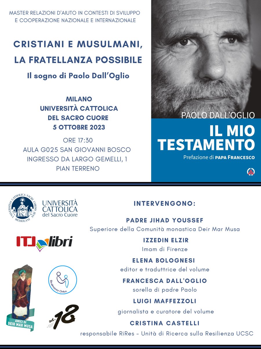 Domani, alle 17.30 presso l'@Unicatt, a Milano. Vi aspettiamo 👇