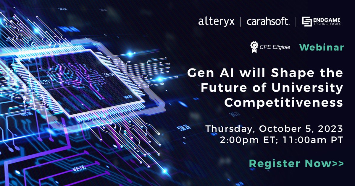 MJSolutions_uk's tweet image. Join our webinar for visionary #HigherEducation leaders. Dive into boundless possibilities of #AI in revolutionizing your institution.

🤖 Generative AI will shape the future of University Competitiveness

Register: ow.ly/cgtX104UG04

#GenerativeAI #AlteryxAiDIN