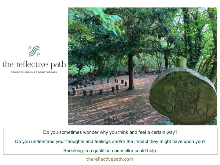 ReflectivePath's tweet image. Why do you think and feel the way you do? #counseling #counselling #counsellingservices #psychotherapy #forestschools #mentalhealth #talkingcanhelp #thoughts #feelings