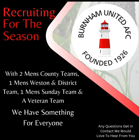 BurnhamUnited's tweet photo. Been looking to get back into football, Start playing or even join a new team?

We are looking for players this season and beyond to join us.

Training on Wednesdays with matches on Saturdays or Sundays for the Sunday team we look forward to welcoming new faces ⚽️ https://t.co/Qivtb1vj0H