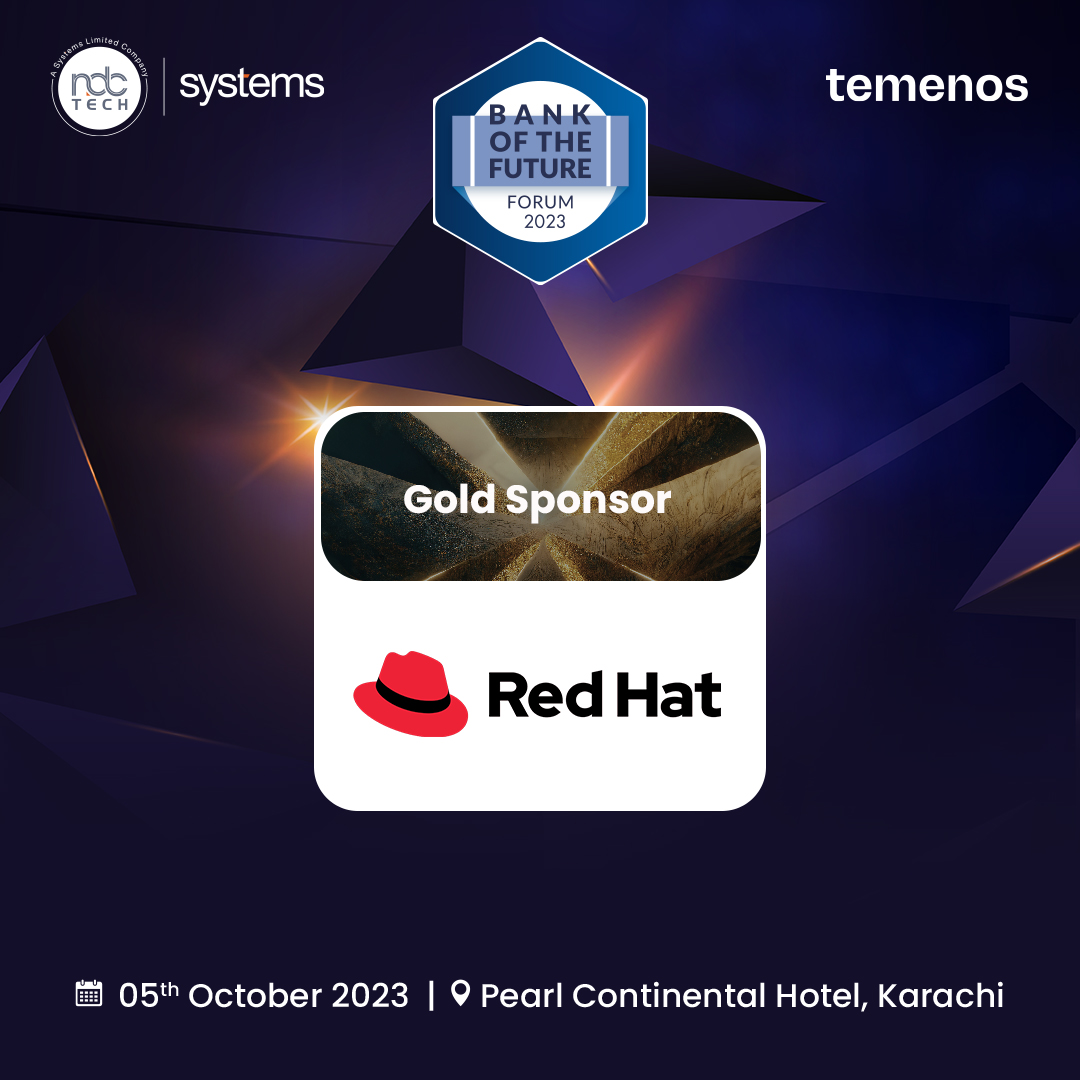 NdcTechTweet's tweet image. We are pleased to welcome Red Hat as the Gold Sponsor at Bank of the Future Forum 2023 happening on 5th October at Pearl Continental Hotel, Karachi. 
Register yourself now: lnkd.in/d2Vwgxyb
#NdcTech #Systems #BOFF2023