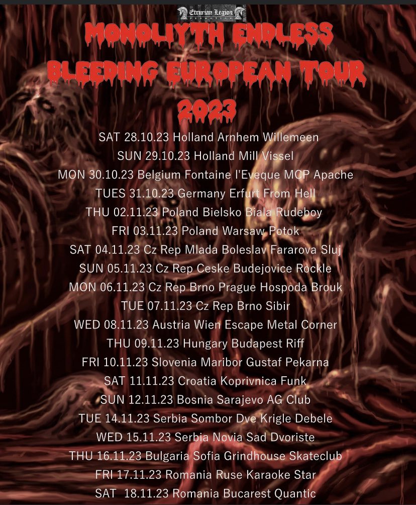 monoliyth's tweet image. Tour dates locked in for Our European tour 2023.