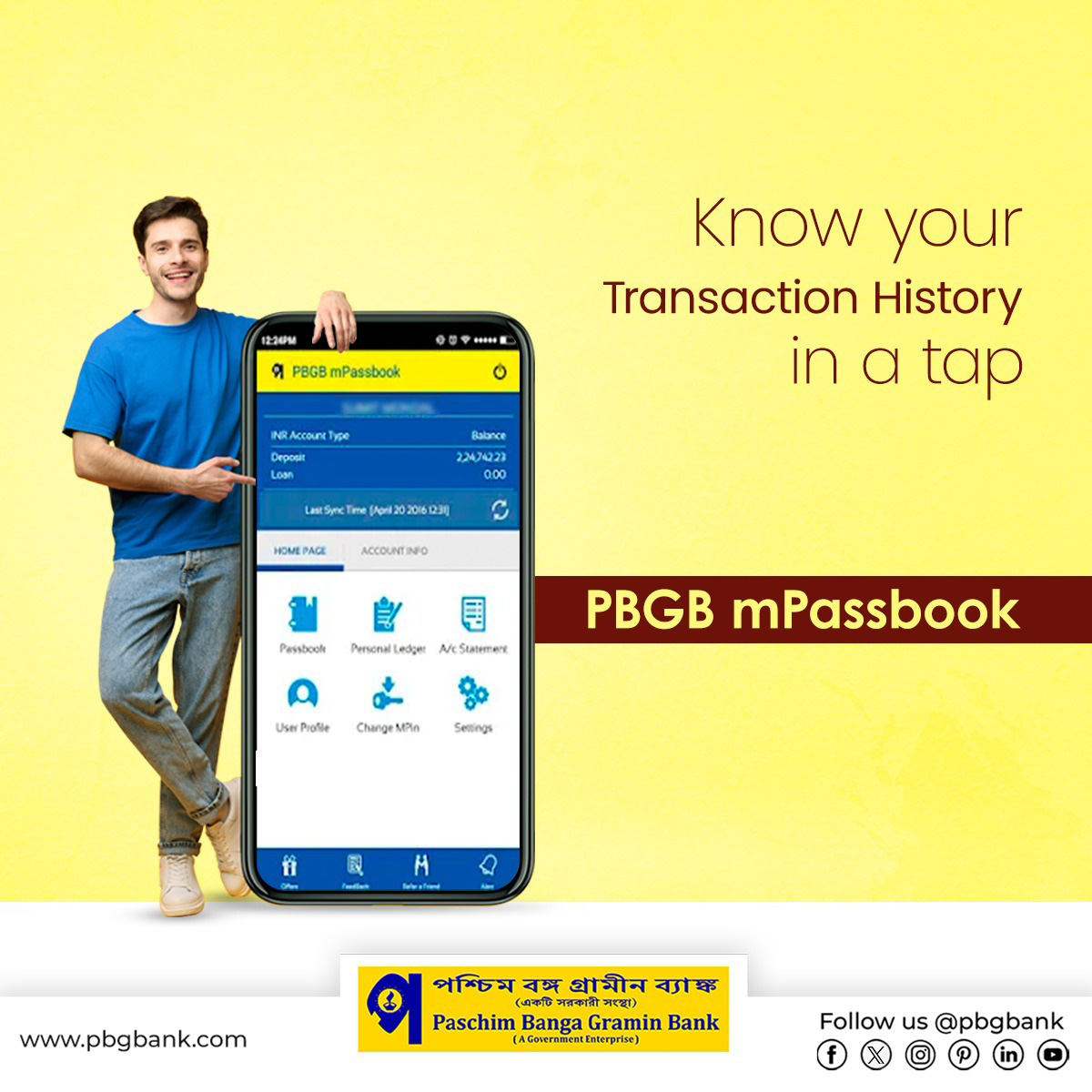 wbgbank's tweet photo. Know your Transaction History in a tap
PBGB mPassbook
#paschimbangagraminbank #pbgb #mpassbook #passbook #banking #westbengal https://t.co/C3Malt5XNS