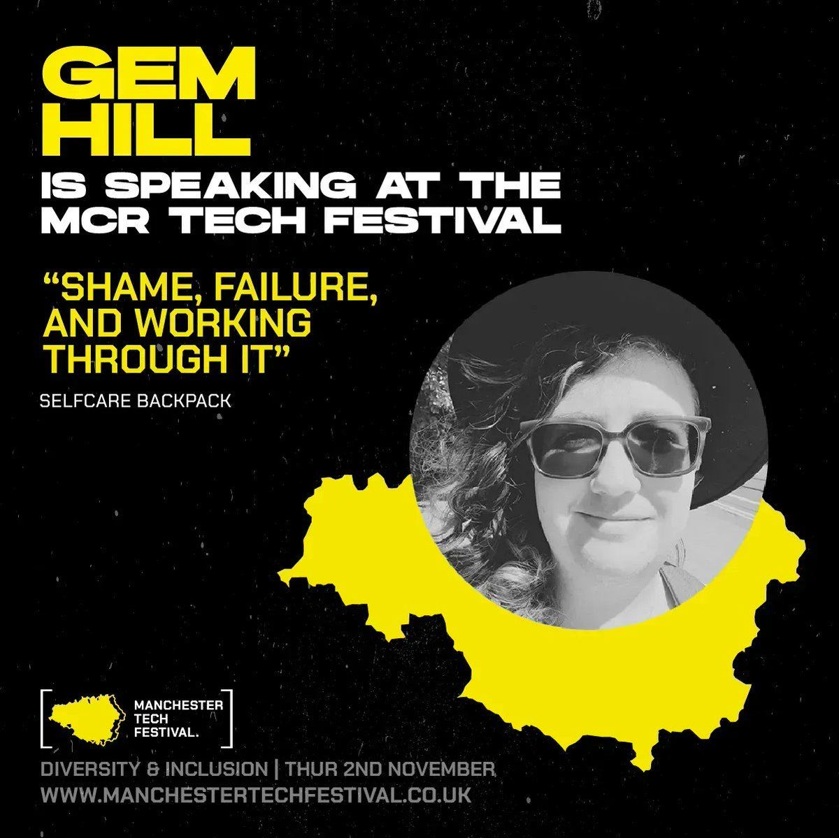 I'm speaking <a href="/MancTechFest/">Manchester Tech Festival</a> in November! I'll be on the Diversity and Inclusion stage talking about shame and working through it! This will be my first time doing this talk, and I've really enjoyed putting it together 😁 Find out more and buy tickets here: buff.ly/3ZpVwpM