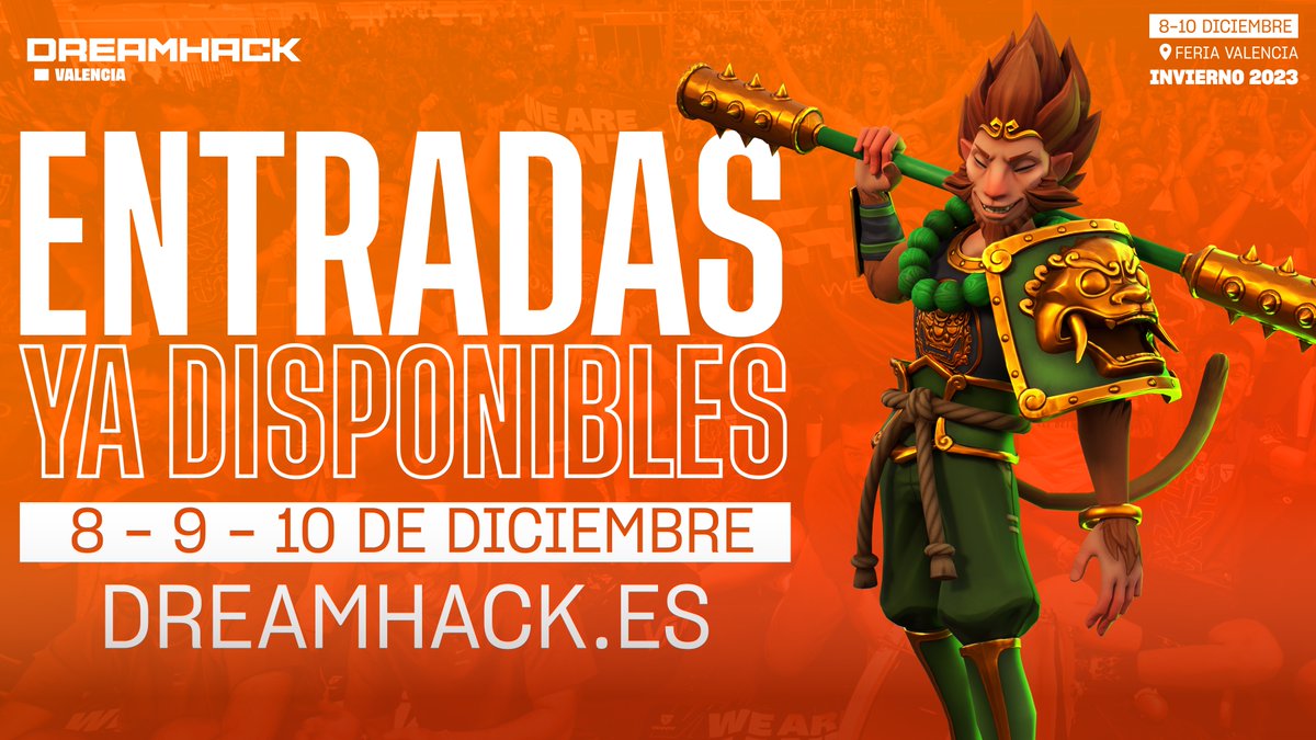 🎟️ ¡Entradas ya disponibles! A la venta las primeras entradas para la próxima edición de #DHVLC23 a precio especial hasta el próximo sábado 30 o fin de existencias ⚠️ Hazte aquí con la tuya ➡️ dreamhack.es/entradas/