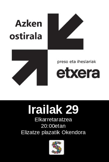 Uda ondoren, bueltan gaude! 
Euskal Presoen giza eskubideen aldeko hileko Bagatoz Azken Ostiraleko ekimenekin.  
📝 Apuntatu zure agendan. 
Preso guztiak etxerako bidean jartzeko, denon beharra dugu. Zabaldu deialdi hau zure lagunen artean. 
Etxerako bidea gertu!  Izan bidelagun!