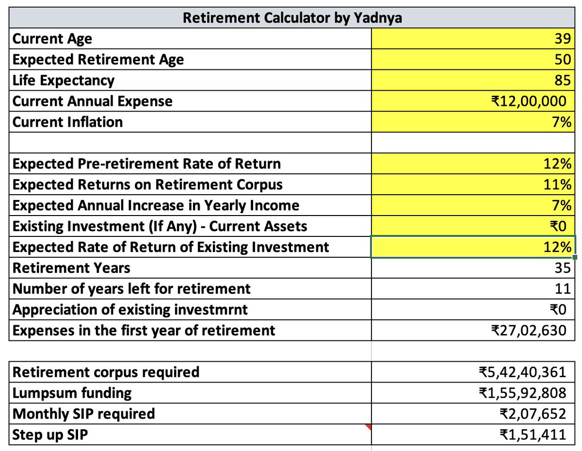 AdeParimal's tweet image. Planning to retire in Tier 1 city, this calculation may help you. Calculator link given in comment section....
