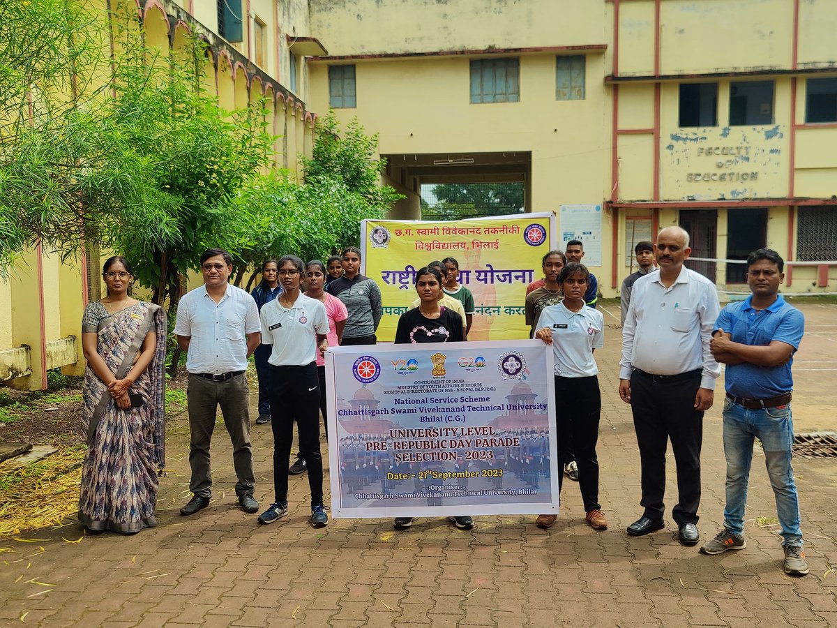 nsscsvtuCG's tweet photo. The Pre RDC 2023 Selection was held on September 21, 2023, at Kalyan College, Bhilai, which is jointly organized by Hemchand Yadav University, Durg, and Chhattisgarh Swami Vivekanand Technical University, Bhilai.

#prerd2023 #prerdselection https://t.co/edMhV74Mbq