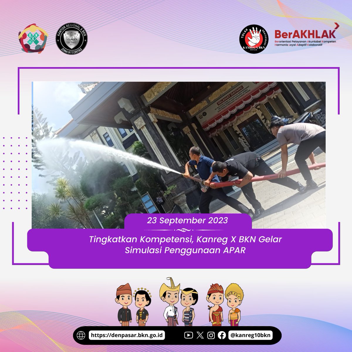 kanreg10bkn's tweet image. Team Security Kanreg X BKN pada Sabtu pagi (23/09) mengikuti pelatihan penggunaan alat pemadam kebakaran  seperti selang pemadam kebakaran dan Alat Pemadam Api Ringan (APAR) atau fire extinguisher bersama PT. Berkat Mandiri Proteksindo.

#pemadamkebakaran #damkar