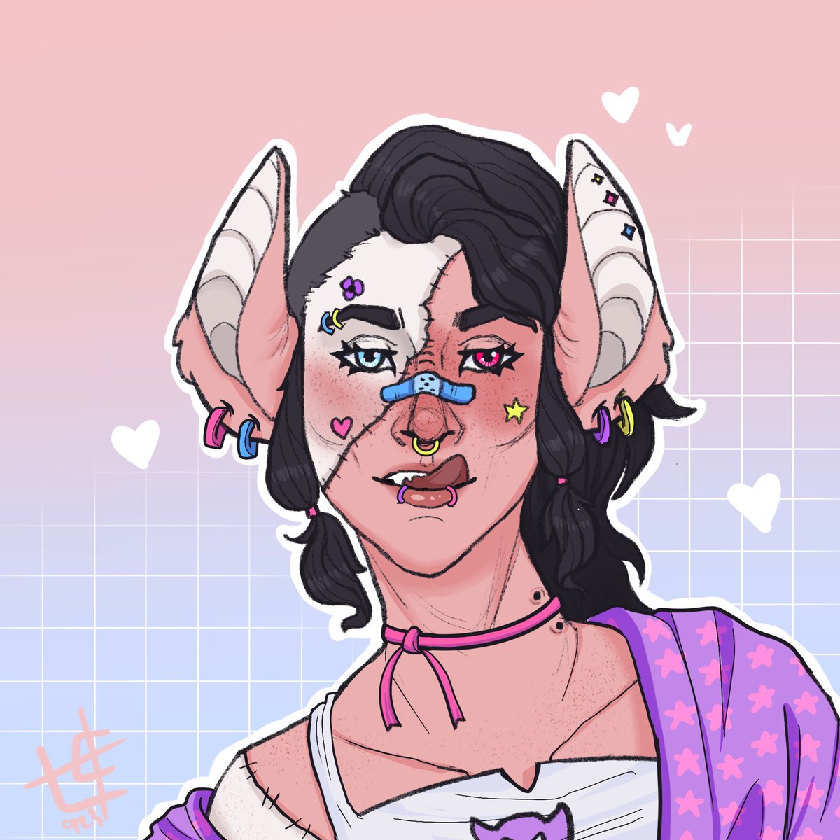 made a vampire bat oc #ocart #vampire