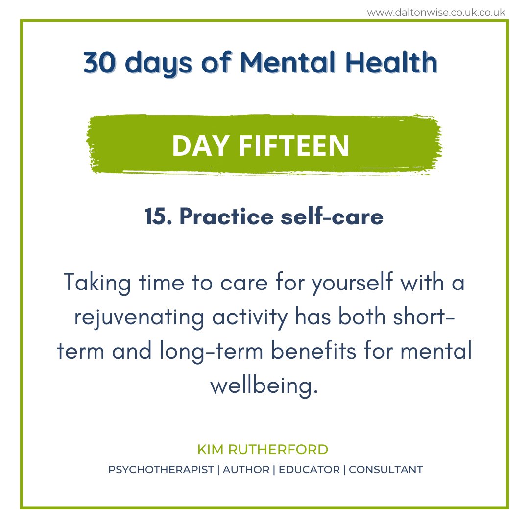 Mental Health Awareness should be everyday. 
I will be sharing daily tools and tips leading to World Mental Health Day on October 10th.
Here is Day Fifteen
#mentalhealth #mentalhealthawareness #mentalwellbeing #mindful #worldmentalhealthday