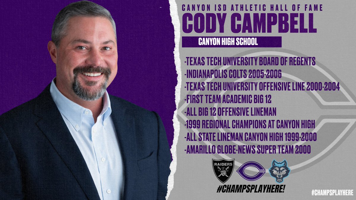 Cody Campbell on X: "I am very proud to be from Canyon, Texas and have never forgotten my roots! This is a terrific honor. Thank you, @CanyonAthDept" / X
