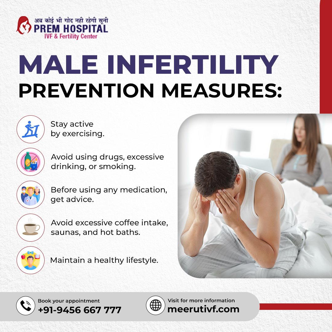 Male Infertility Prevention Measures
It's time to take charge of your fertility and ensure a healthy future. above are some crucial tips to keep in mind!
To know more, book our free consultation today!

#spermhealth #IVFclinic #ivfinmeerut #fertilityclinic  #IUI #ICSI #ivf