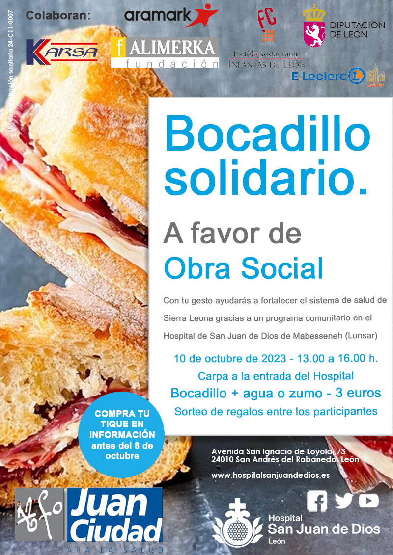 hsjdleon's tweet photo. 🥪 La Comisión de Responsabilidad Social Corporativa del @hsjdleon ha organizado un #bocadillosolidario el próximo 10 de octubre
@HospitalidadSJD
#NosMuevenLasPersonas https://t.co/zO7jNEXiCE