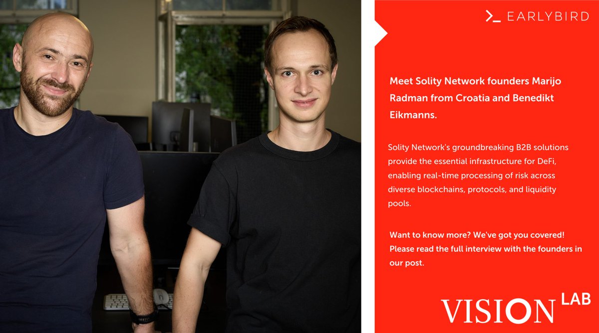Alterscope's tweet photo. @Marijo_Radman (Cofounder & CTO) and @BEikmanns (Cofounder & CEO), are delighted to be part of @EarlybirdVC´s Vision Lab.
👉 Read more about the founders and the solution in the Vision Lab interview: https://t.co/ZuLktUtoF8
#riskinfrastructure #blockchain #defi #AI https://t.co/jRccXZx2J9