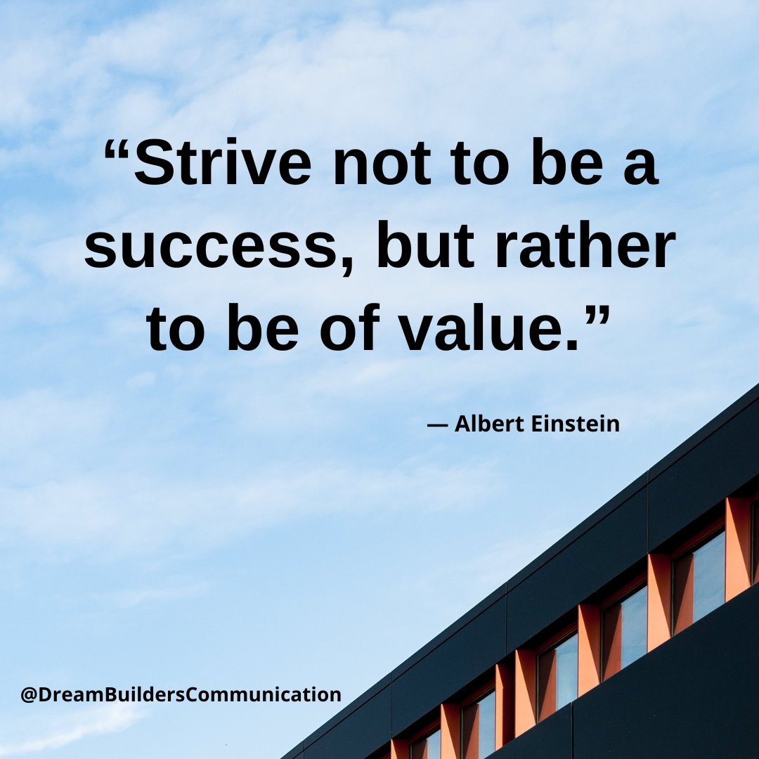 DBCommunication's tweet photo. “Strive not to be a success, but rather to be of value.”
― Albert Einstein

#inspirational #choice #dbc #leadership #quotes #positivity #mentalhealth #development #success #successfulmind #happiness #inspirational #attitude #actions #accountability https://t.co/SwnvzM8aSV