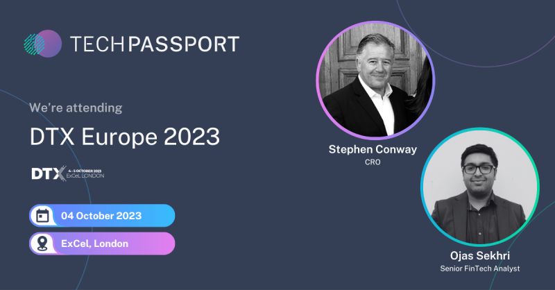 tech_passport's tweet image. 🚨 Event Alert 🚨 

Our CRO, Stephen Conway, and our Senior FinTech Analyst, Ojas Sekhri, are attending the DTX Europe 2023 event.

⏰ Wednesday 4th October
🌍 ExCel London

Will you be joining us?

#TechPassport #DTXEurope #FinTech #Event #DigitalTransformation