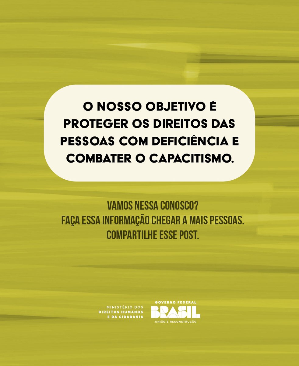Vem com a gente na construção de um Brasil onde todas as pessoas têm o direito de viver sem limites. Vamos quebrar as barreiras do preconceito juntos e juntas! 💪🌟

#Inclusão #DireitosHumanos #ViverSemLimite #MDHC #UniãoeReconstrução