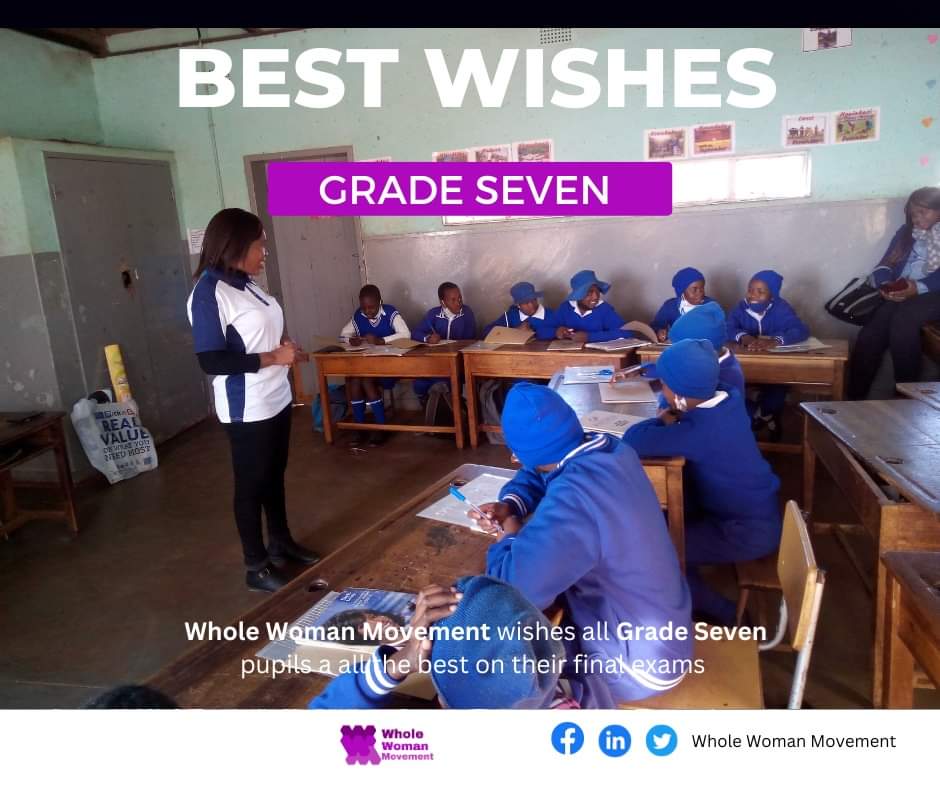 Whole_Woman_M's tweet photo. As grade seven pupils start their final examinatuons today, we and the whole #ForGerWithHer team want to wish them all the best in their exams. 

#WWM #Education #FHWH #KasiGirls #Exams https://t.co/lcBIXMisew