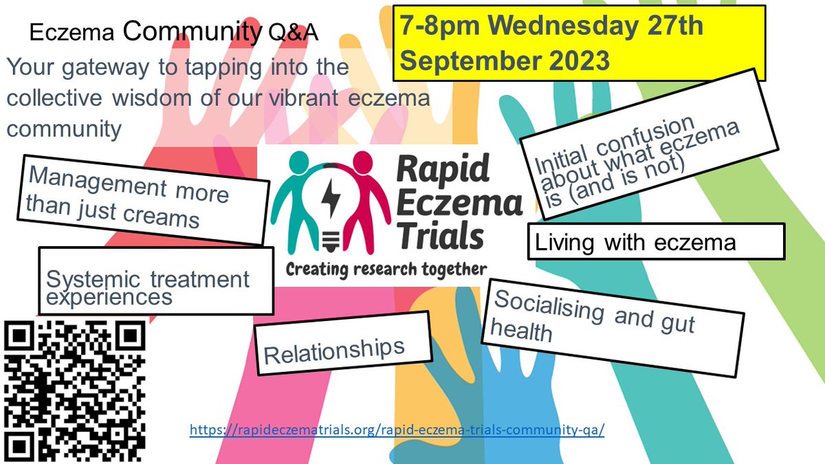 Nottingham Eczema (@eczemasupport) on Twitter photo Virtual #eczema Q&A 7-8pm this Wednesday (27th September) Join us and share
Your gateway to collective wisdom
<a href="/ejteasdale1/">Emma Teasdale</a> <a href="/EleanorDeaneMed/">Eleanor</a> <a href="/EczemaTales/">Selina</a> <a href="/LetsDrGhio/">Daniela Ghio</a> <a href="/LickOnMyCupcake/">Elle Mafia 💋💄</a> <a href="/spidermanmsy/">Francis</a> <a href="/squinny18/">JT</a>
rapideczematrials.org/rapid-eczema-t… Virtual #eczema Q&A 7-8pm this Wednesday (27th September) Join us and share
Your gateway to collective wisdom
<a href="/ejteasdale1/">Emma Teasdale</a> <a href="/EleanorDeaneMed/">Eleanor</a> <a href="/EczemaTales/">Selina</a> <a href="/LetsDrGhio/">Daniela Ghio</a> <a href="/LickOnMyCupcake/">Elle Mafia 💋💄</a> <a href="/spidermanmsy/">Francis</a> <a href="/squinny18/">JT</a>
rapideczematrials.org/rapid-eczema-t…