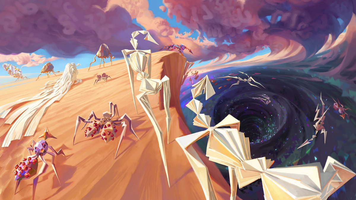 PlayStation's tweet image. Paper Beast Enhanced Edition launches this week. Find out how its surreal journey has been renewed for its PS VR2 and PS5 debut play.st/3PubsCH