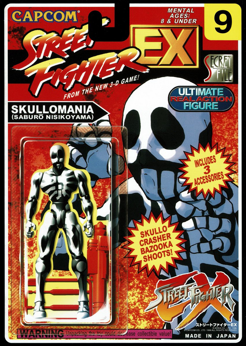 VGArtAndTidbits's tweet photo. Street Fighter EX - Skullomania promotional artwork created for Capcom Secret File No. 9. https://t.co/JozQtdDsMe
