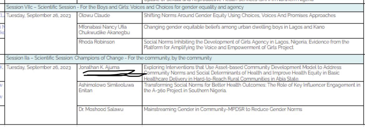 We are here: we will be presenting our research paper at the @NLC_SocialNorms happening in #Abuja. Come listen to our oral presentation tomorrow from 12:20 to 1:20 pm (WAT) at the main hall 

@QueenChikwendu @betziny @Zeesteph111 @nighealthwatch