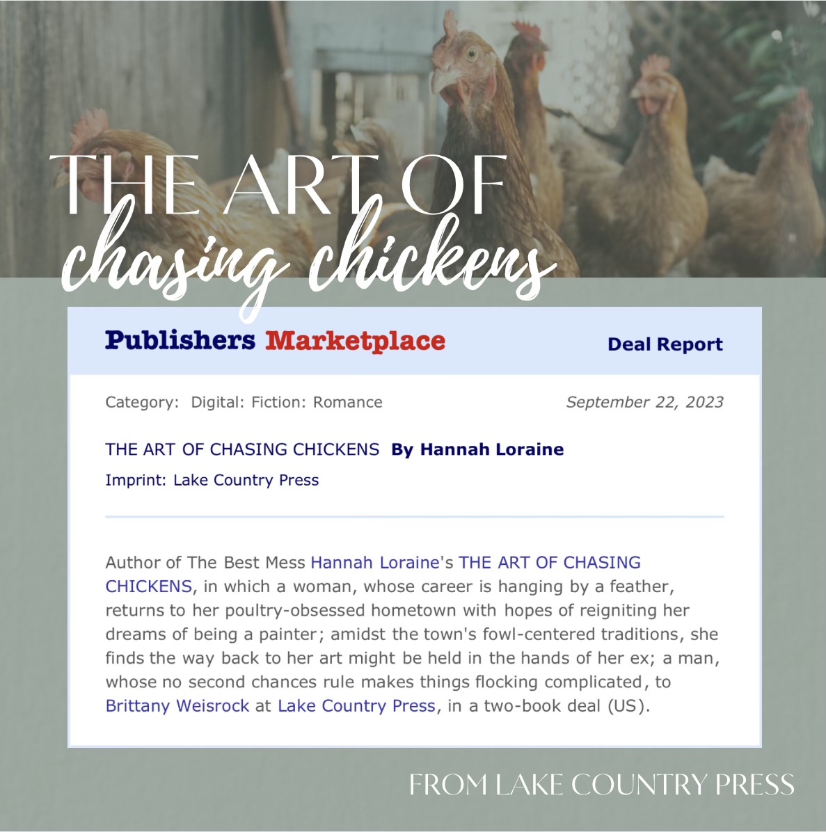 💛💛SURPRISE💛💛
We have the great pleasure of publishing @hannahloraine_'s THE ART OF CHASING CHICKENS🐔🐔

Full of puns, romance, and honestly just a 'flocking' good time... you all are in for a treat.

It's such a pleasure to have more set to come from Hannah! SO clucking