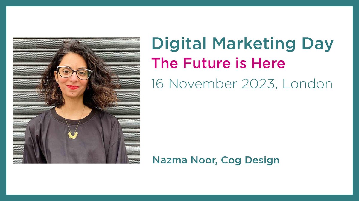 Arts Marketing Association (@amadigital) on Twitter photo A big hello to Nazma Noor <a href="/cog_design/">Cog Design</a>, who will join us at Digital Marketing Day 2023 to discuss Search Engine Optimisation.
We can’t wait to see you in London.
Find out more about Digital Marketing Day here: a-m-a.co.uk/digital-market… A big hello to Nazma Noor <a href="/cog_design/">Cog Design</a>, who will join us at Digital Marketing Day 2023 to discuss Search Engine Optimisation.
We can’t wait to see you in London.
Find out more about Digital Marketing Day here: a-m-a.co.uk/digital-market…