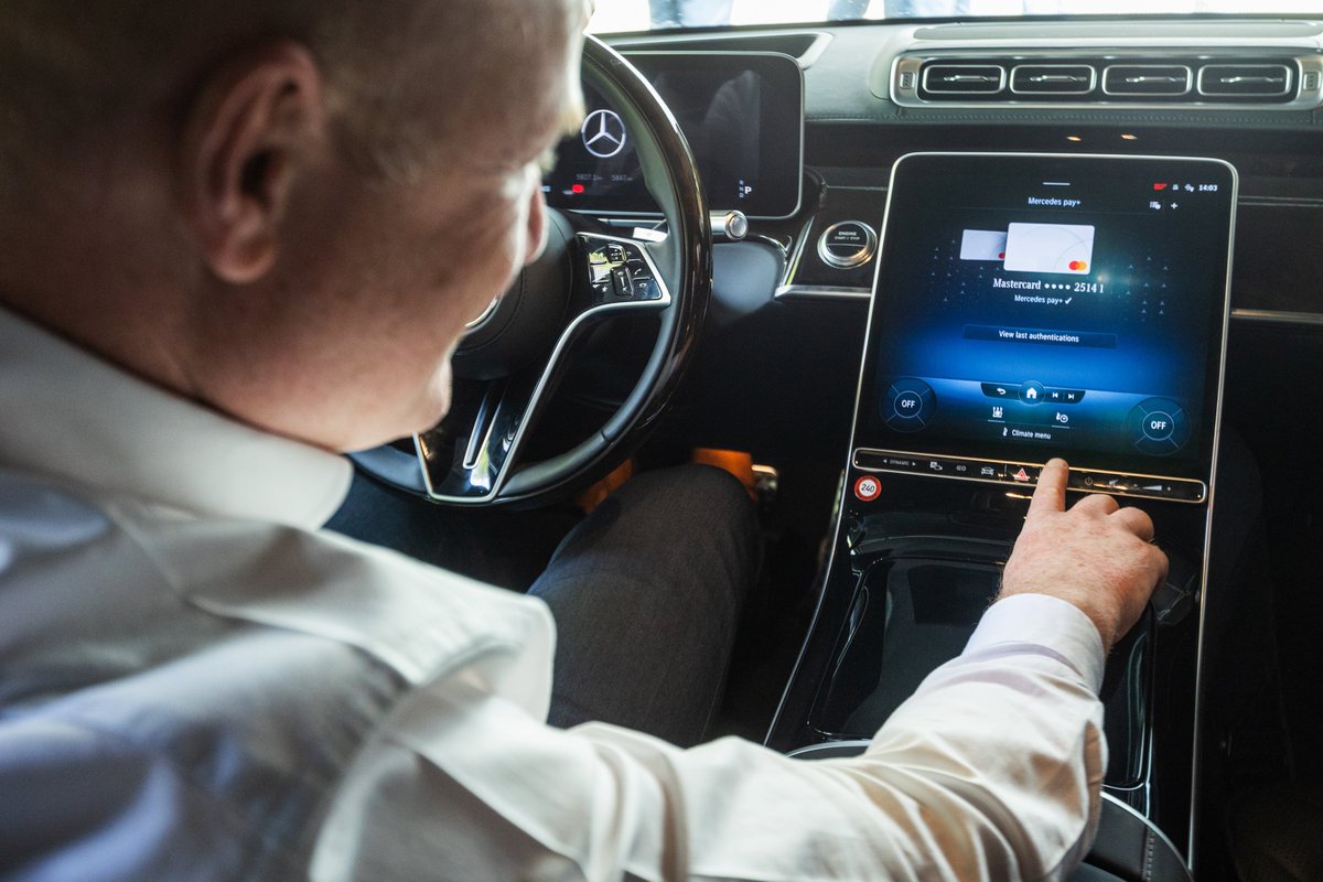 Today we announced a partnership with @MercedesBenz to enable in-car payments. Use the fingerprint sensor embedded in current models’ infotainment system and pay at over 3,600 gas stations across Germany. Exciting early use case for faster, simpler payments using whatever device…