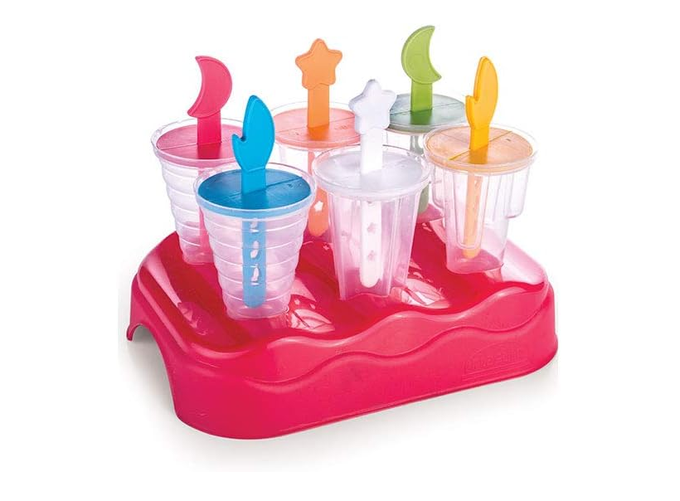 Conjunto De 6 Sorveteiras Picolé Espacial Plasútil Multicor 300 Ml No Voltagev