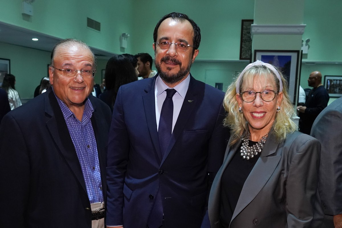 QC_News's tweet photo. Saturday, President @frankhwu recognized President of Cyprus and Queens College alumnus Nikos Christodoulidis with the President's Medal, the school's highest administrative honor. Christodoulidis focused on political science, economics, and Byzantine &amp; Modern Greek Studies @ QC. https://t.co/55OMY6Wd2r