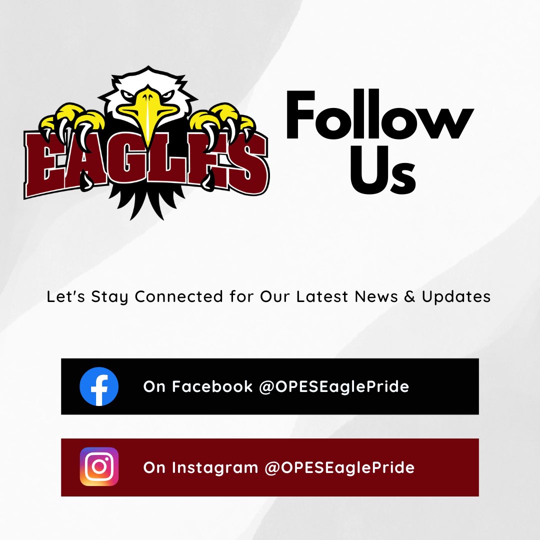 We are no longer going to be using Twitter (X) on a regular basis. Please follow us on our other platforms to learn more about what's happening in our school! #opeseaglepride