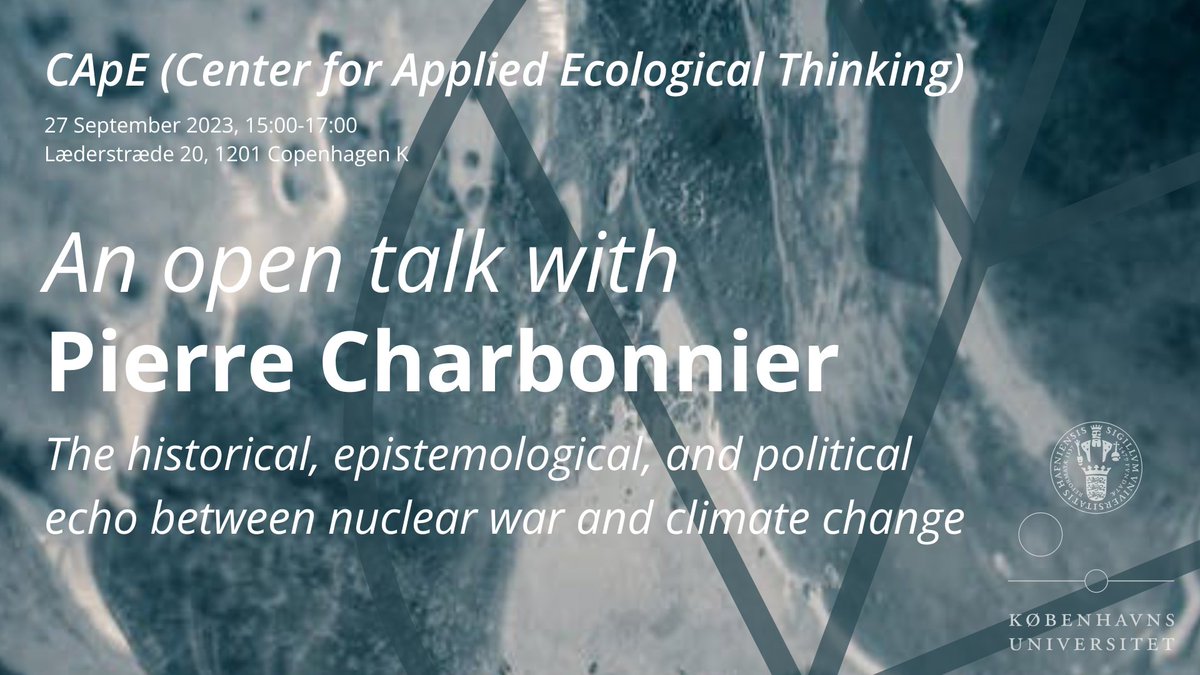 We are looking forward to the open talk with with <a href="/picharbonnier/">Pierre Charbonnier</a> this Wednesday! The event is fully booked, but you can explore more of CApE's events here: cape.ku.dk/eng/calendar/