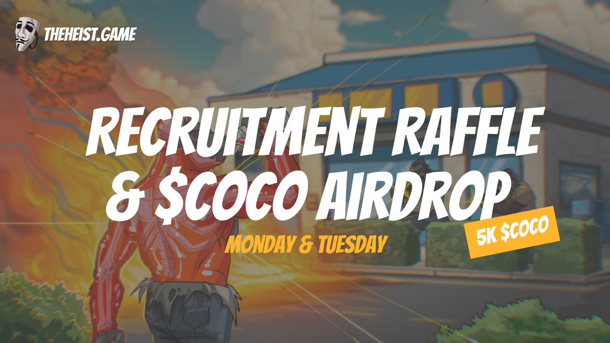 Orangutan Recruitments are back, and we're airdropping $COCO 🥥

Drop your wallet below. We'll randomly airdrop 5k $COCO to 25 wallets.

5k $COCO can buy you a Raffle ticket to give you a shot at winning an Orangutan NFT in-game.