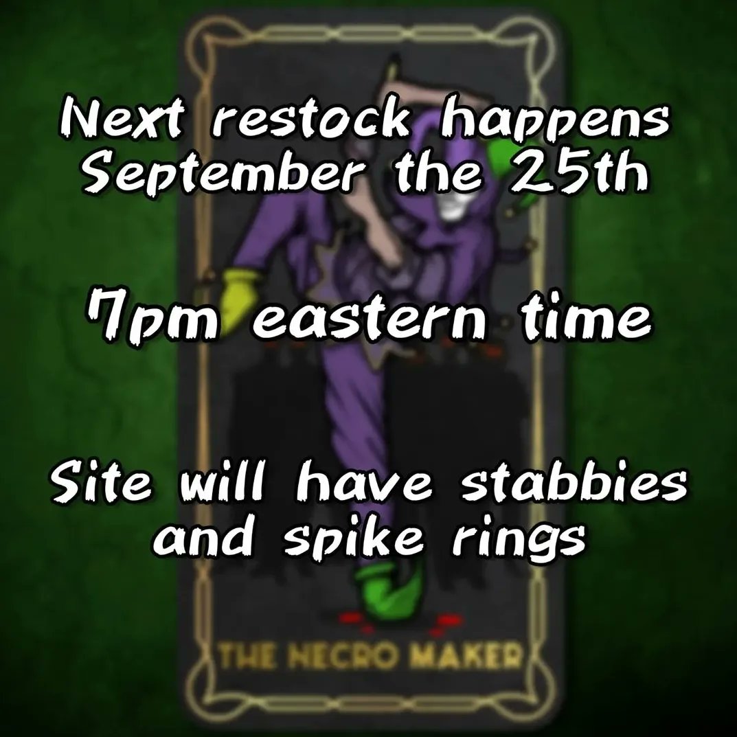 thenecromaker's tweet photo. Gonna have more goodies on the website tonight, 7PM eastern time. Got plenty for everyone!
https://t.co/T5G3VuhxDw https://t.co/H4w5jFlkya