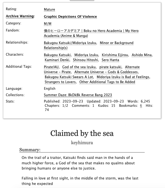 Celebrating that I'm not dead yet I invite you all to check this story I had the privilege to write for <a href="/bkdkbk_revbang/">Summer Daze | Completed</a> in partnership with the sweet <a href="/_Axuni_/">Axuni</a> 
Thank you so much for letting me write this amazing story 🩷 you're the best!