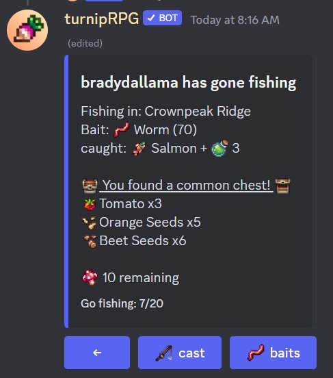 turnipRPG's tweet photo. the early fish gets the worm! (that's how it goes, right??)

try out fishing with the simple but engaging minigame! you'll be hauling in  fish in no time 

→ https://t.co/NSeQMoXBov ← https://t.co/RB7Emm0i3a