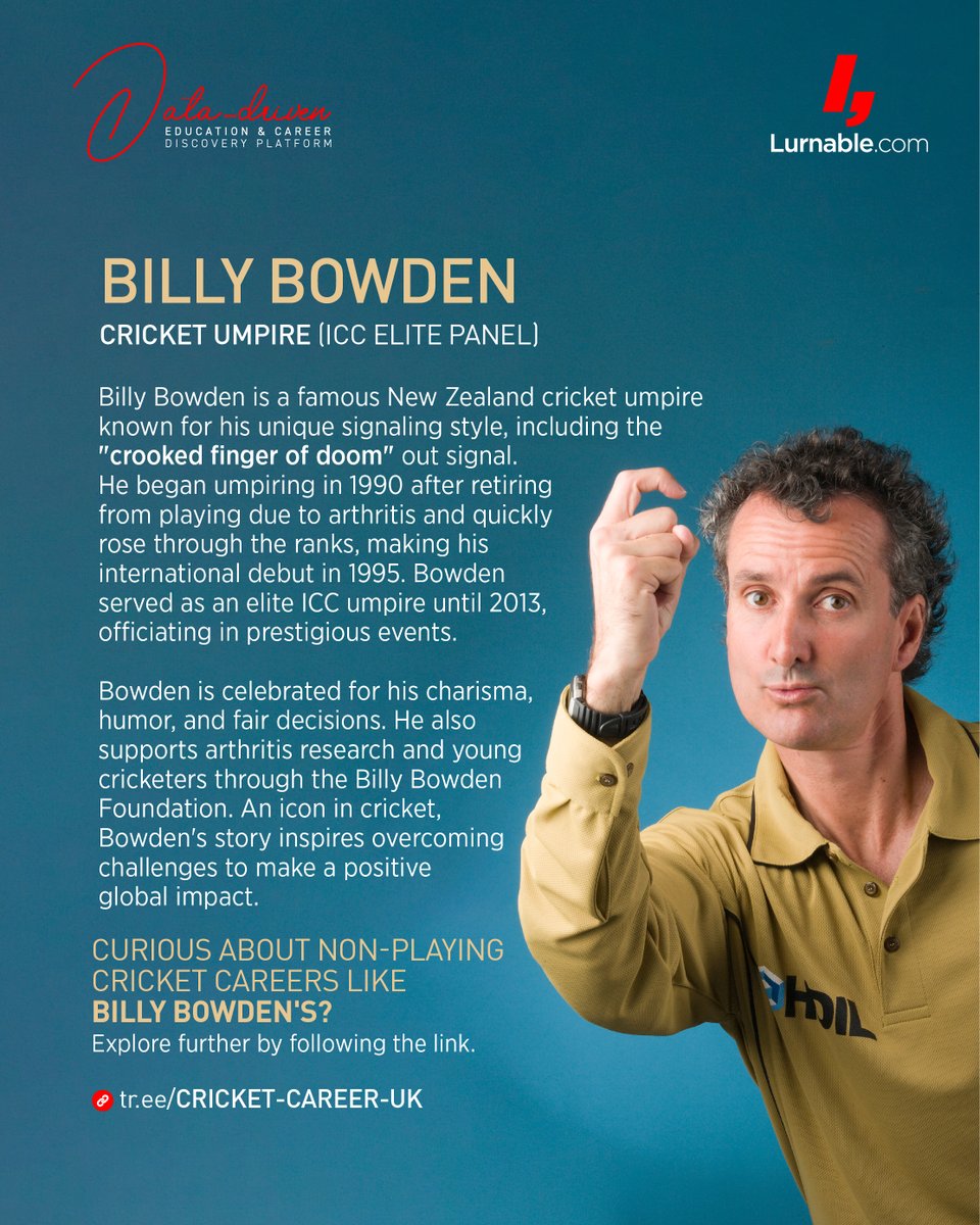 Curious about non-playing cricket careers like Billy Bowden's? Explore further by following the link.: tr.ee/CRICKET-CAREER…

#cricket #cricketcareer #cricketjobs #coach #umpire #sportsanalytics #sportsanalysis #ukcricket #billybowden #eventmanager
