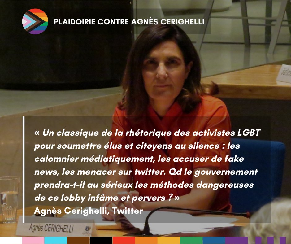 🌈Notre cabinet se trouve actuellement engagé dans une action légale contre Agnès Cerighelli, femme politique, en raison de ses propos répétés et inacceptables sur les réseaux sociaux, notamment Twitter.🌈

#LGBTQIA  #diversite  #inclusion  #DroitsHumains #JUSTICE