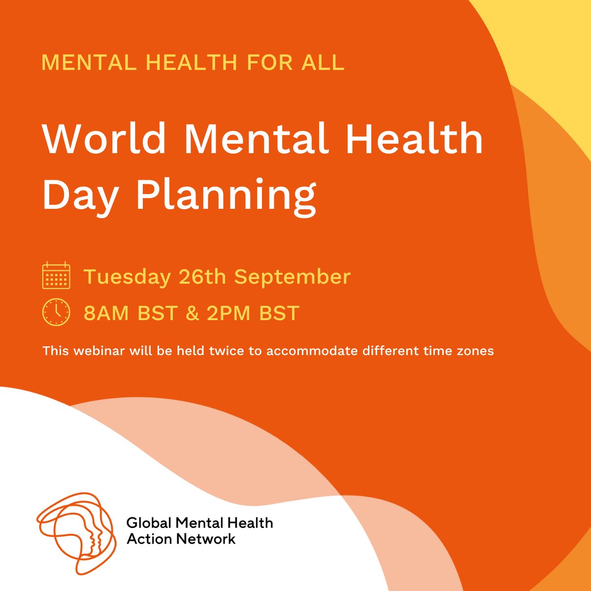 Our founder, Kathryn Goetzke, will be at the 8 AM session to share what #WorldMentalHealthDay is, why it's important, and how to get involved.
🕗 8 AM BST: Register here: us06web.zoom.us/webinar/regist…
🕗 2 PM BST: Register here: us06web.zoom.us/webinar/regist…

<a href="/UnitedGMH/">United for Global Mental Health</a> <a href="/WFMH_Official/">World Federation for Mental Health</a>