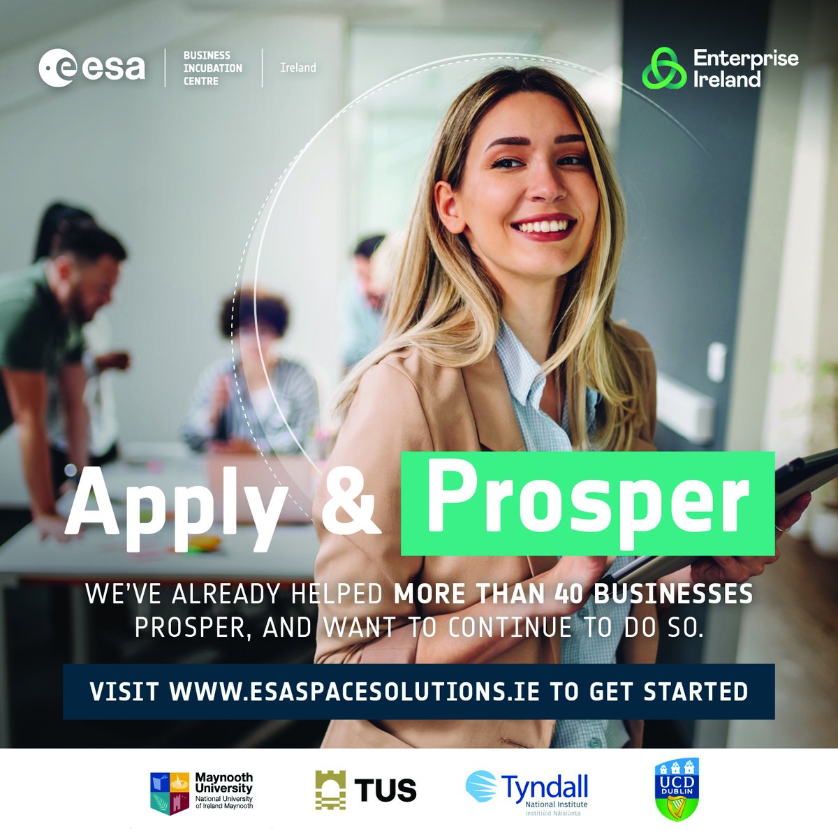 EsasscI's tweet photo. Space tech is a rapidly growing industry in Ireland, and we’re at the forefront of supporting businesses nationwide.

Join ESA BIC Ireland before October 27th by visit our website today to discover your eligibility.

https://t.co/SOF7Hfxk55 https://t.co/Ts5PSipYG0