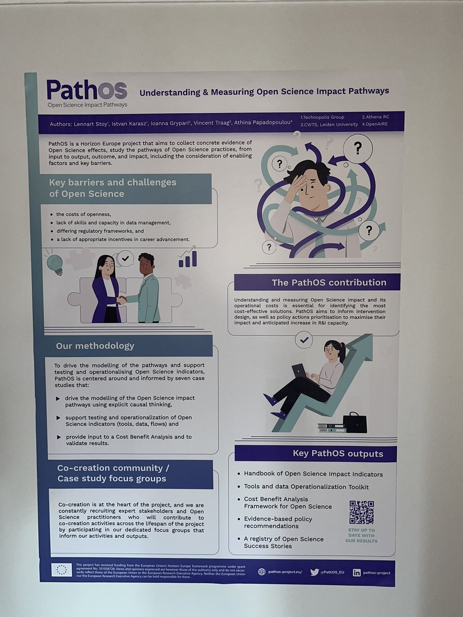 Are you in Madrid for the #OSFAIR2023?
You can find #PathOS at the @OpenAIRE_eu booth and at the poster exhibition in the Sala Nouvel! 
Come find us to learn more about the motivation and main outputs of our project!