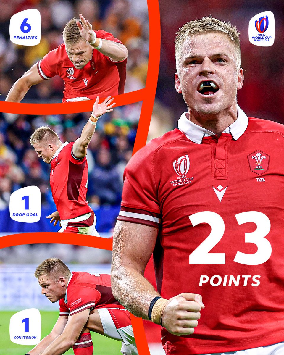 A starring role on a historic night

Gareth Anscombe 🎯

#RWC2023 | #WALvAUS